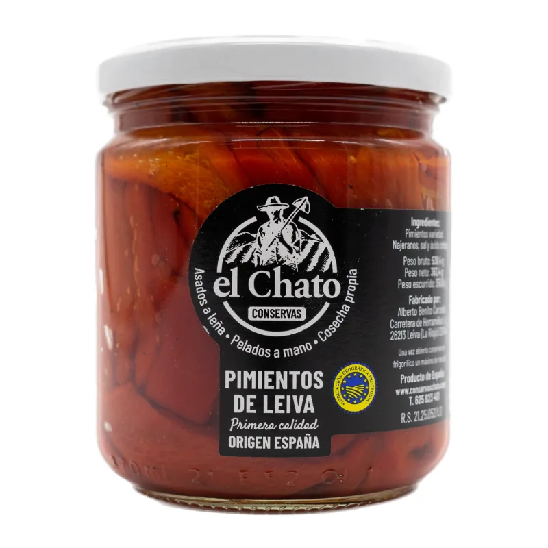 Pimientos de Leiva asados a leña – Conservas El Chato