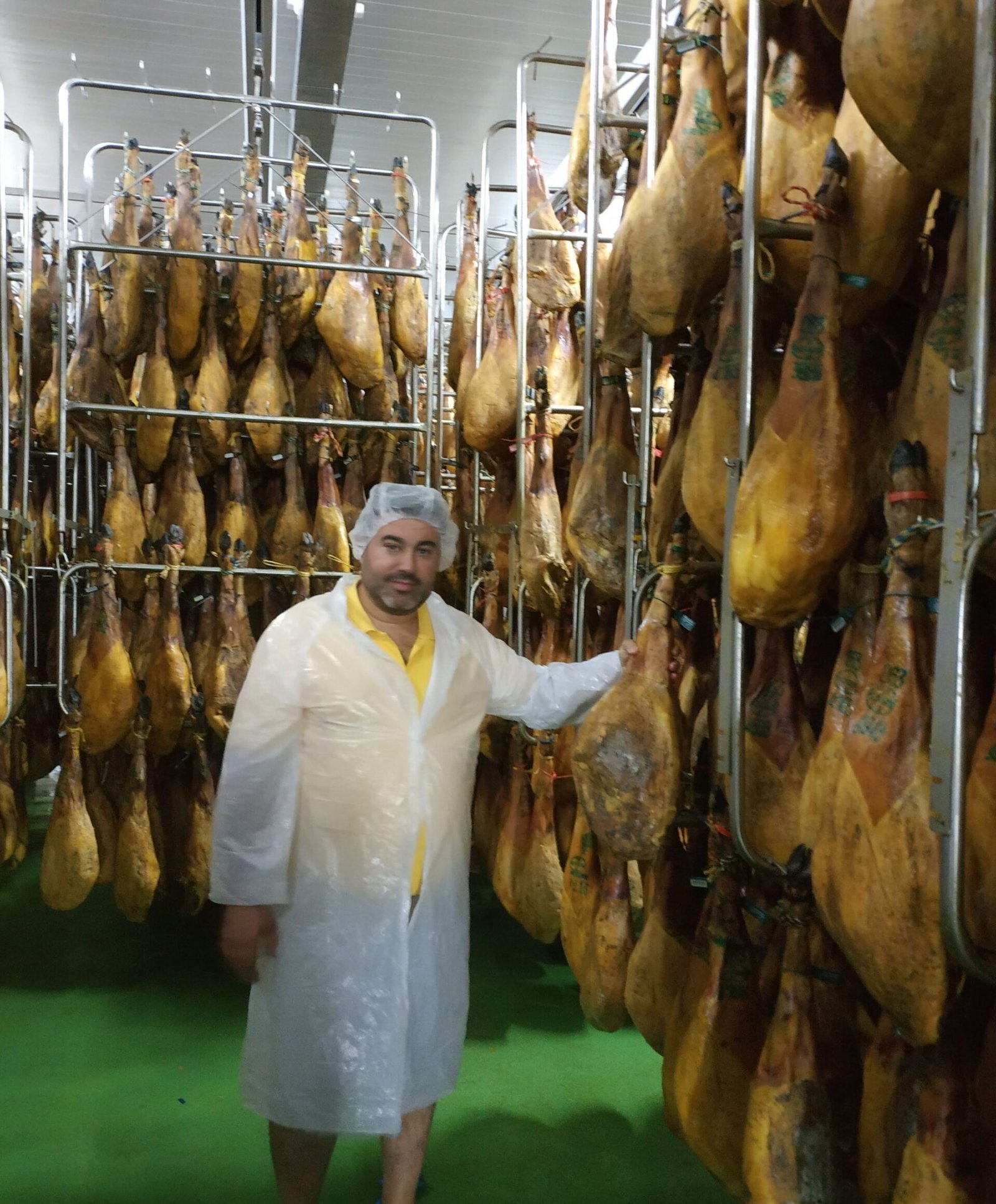 Fort Alimentació en la cámara de curación, seleccionando jamones pieza a pieza